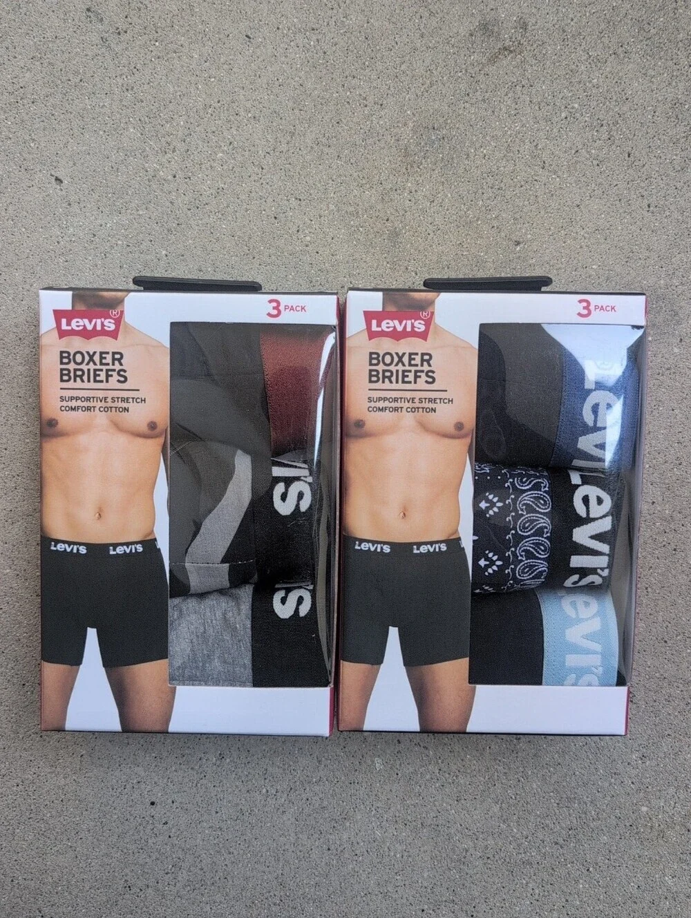 Levi's Men's 3-Pack Boxer Briefs - Multi Color 2 3pk Bundle